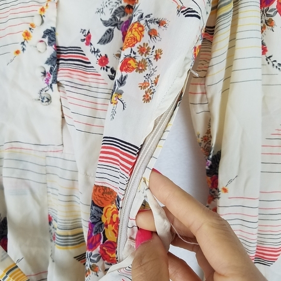 Vintage 80s Homemade Floral Farmhouse Skater Dress Medium - Picture 5 of 14